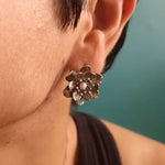 Spring Floral Studs with Pearl - Quirksmith