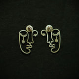 Quirksmith's Handcrafted Sumukhi Studs – Sterling Silver Set of Elegant Earstuds