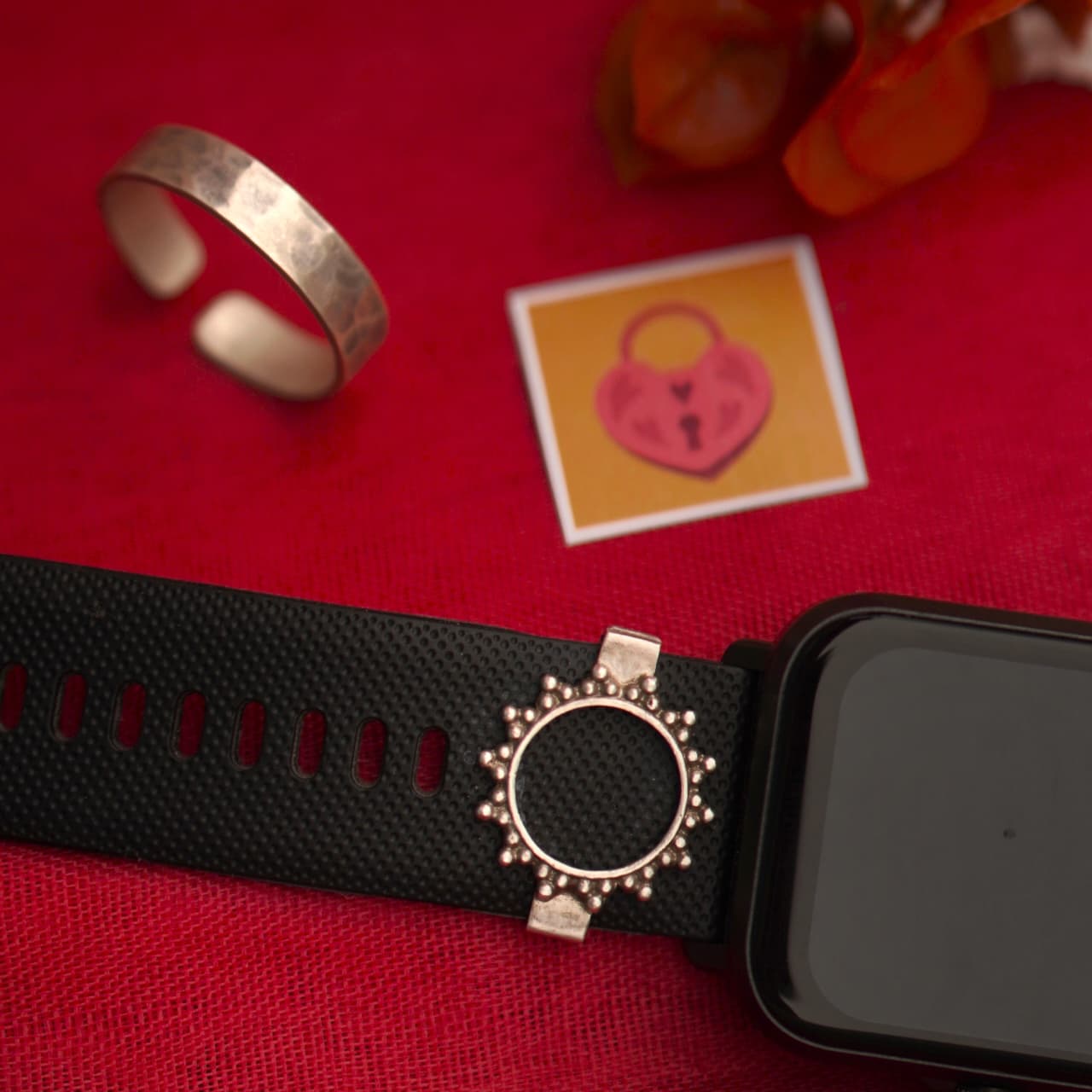 Sun Shine Gift Set - Sun Watch Charm Small+Hammered Big Toe Ring Pair - Quirksmith