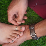 Sun Shine Gift Set - Sun Watch Charm Small+Hammered Big Toe Ring Pair - Quirksmith