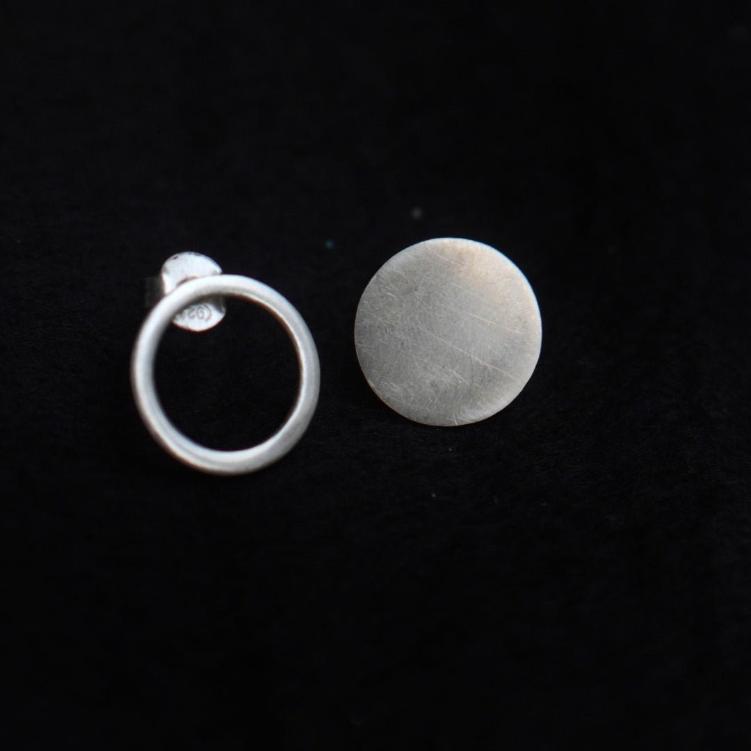 Trajva Taal Studs-Solid And Solid Hollow Circle - Quirksmith