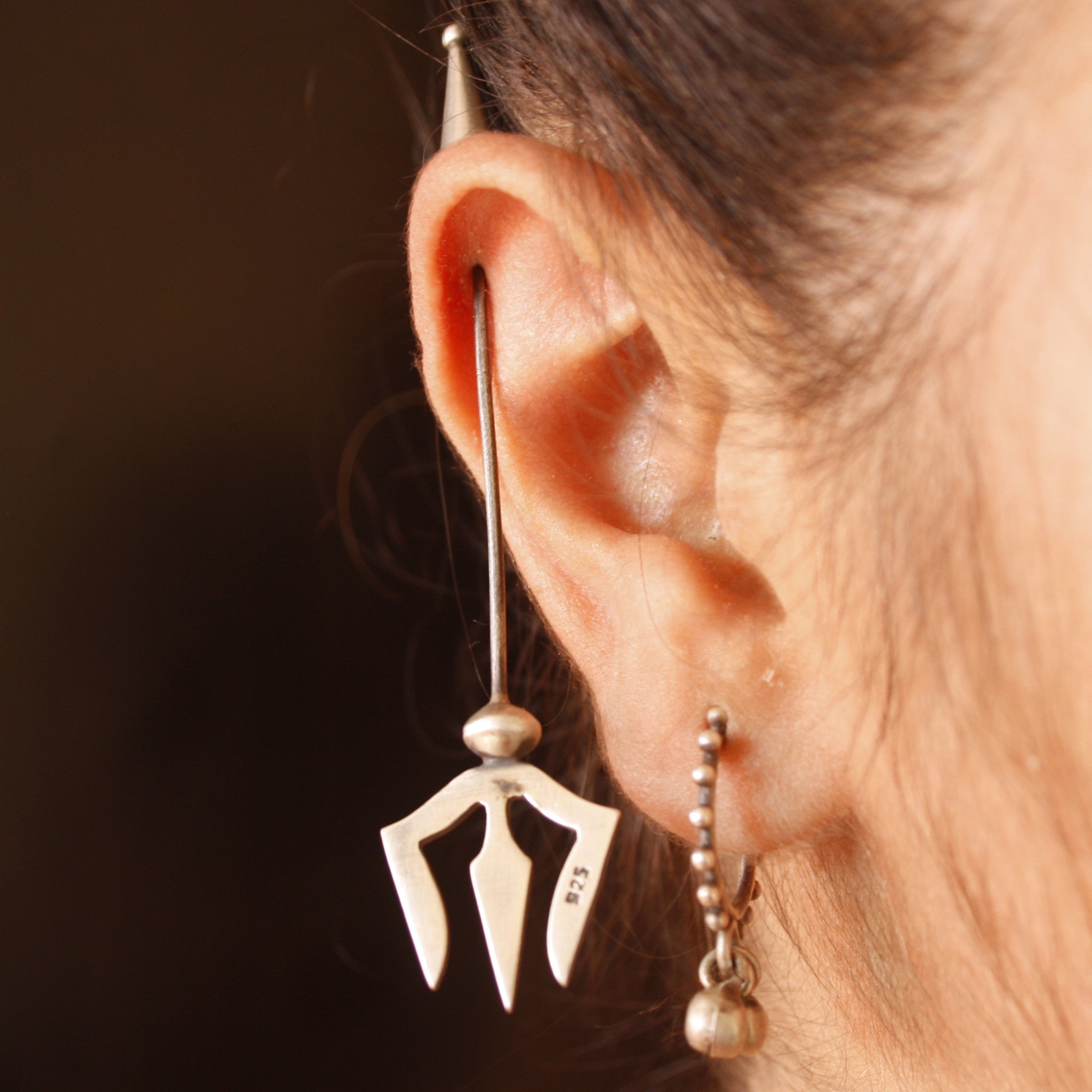 Trishul Earrings - Single Piece - Quirksmith