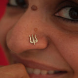 Trishul Intricate Nosepin-Wire - Quirksmith