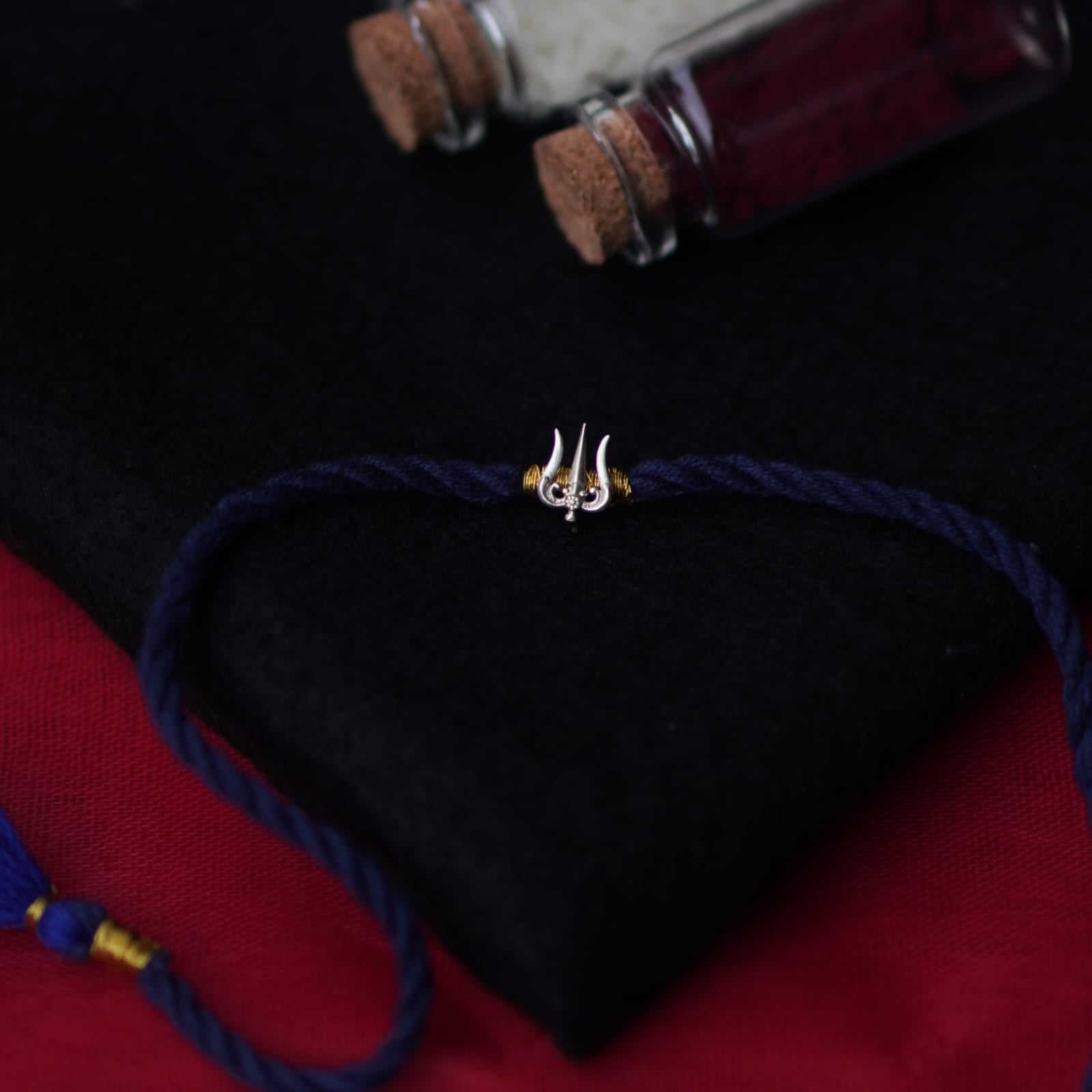 Trishul Intricate Silver Rakhi - Quirksmith