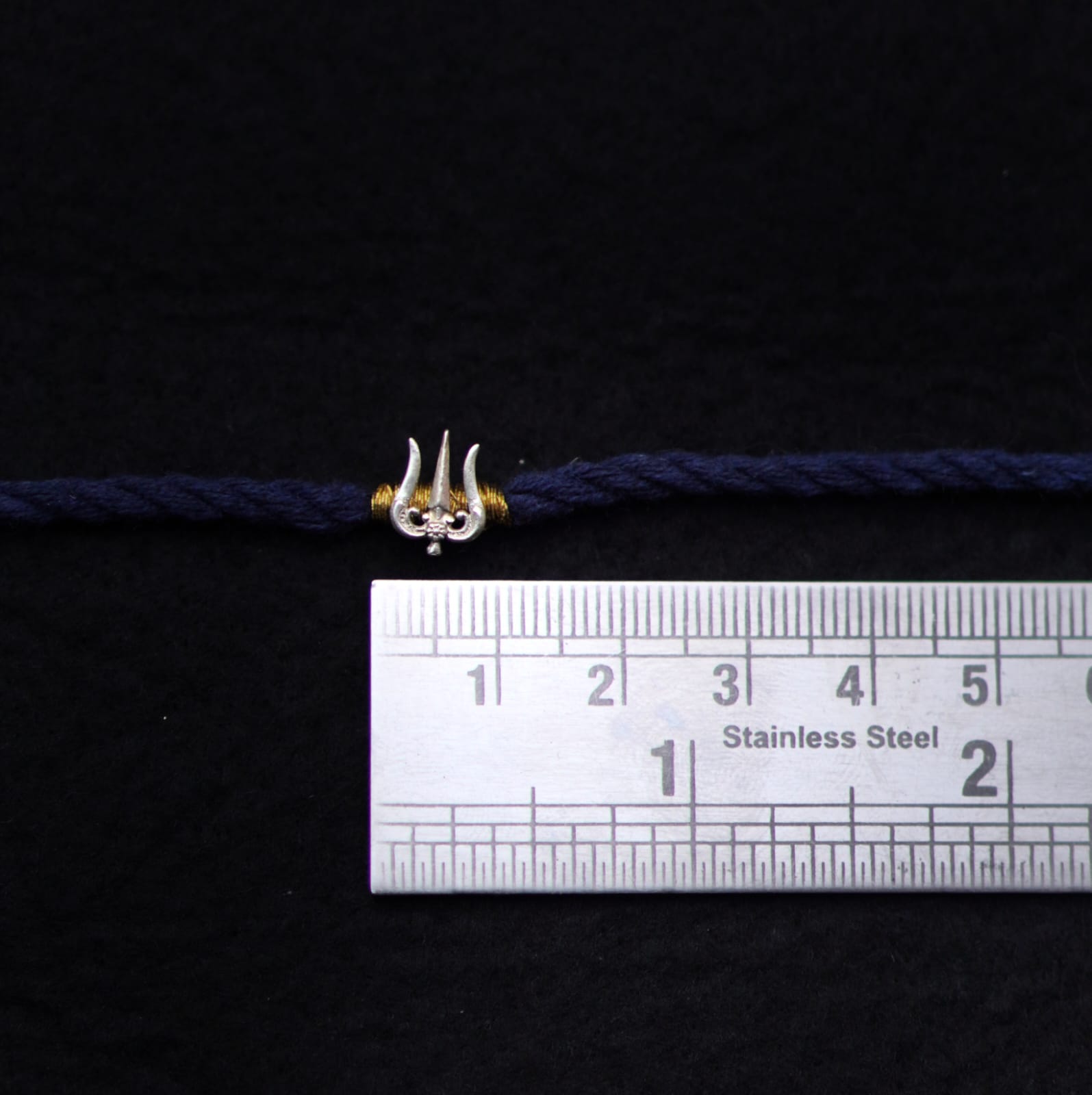 Trishul Intricate Silver Rakhi - Quirksmith