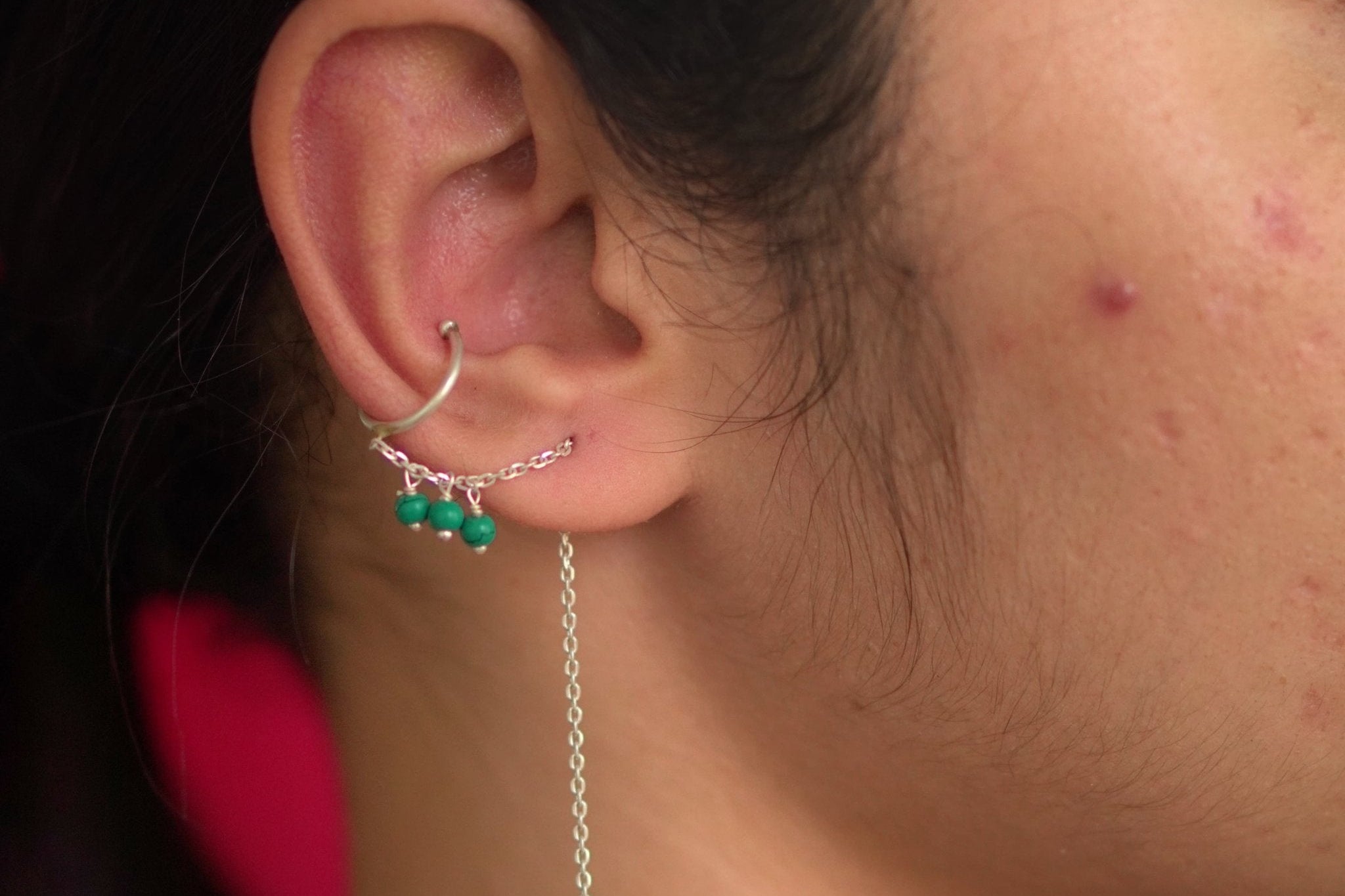 Turquiose Earclip Sui Dhaaga - Turquiose Earclip Sui Daga - Single Piece - Quirksmith