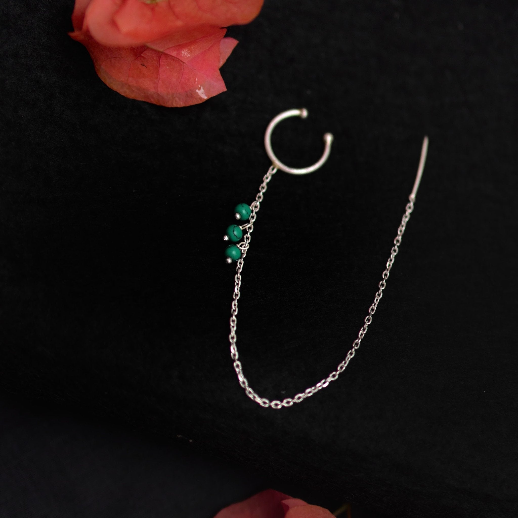 Turquiose Earclip Sui Dhaaga - Turquiose Earclip Sui Daga - Single Piece - Quirksmith