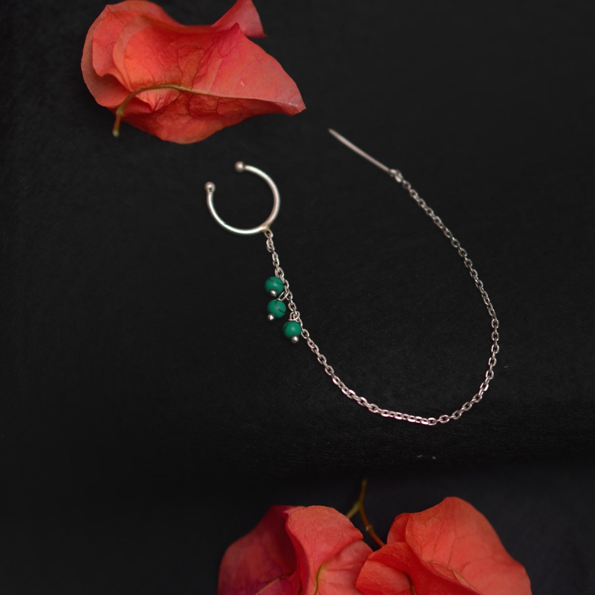 Turquiose Earclip Sui Dhaaga - Turquiose Earclip Sui Daga - Single Piece - Quirksmith