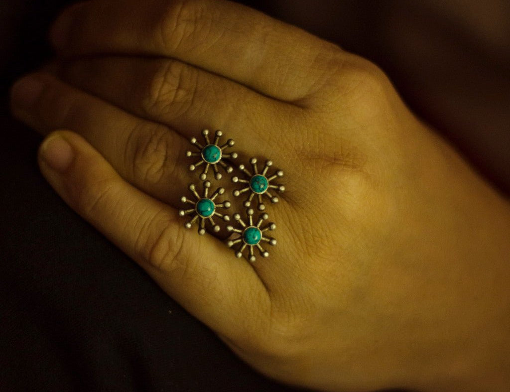 Turquoise Cluster Ring - Quirksmith