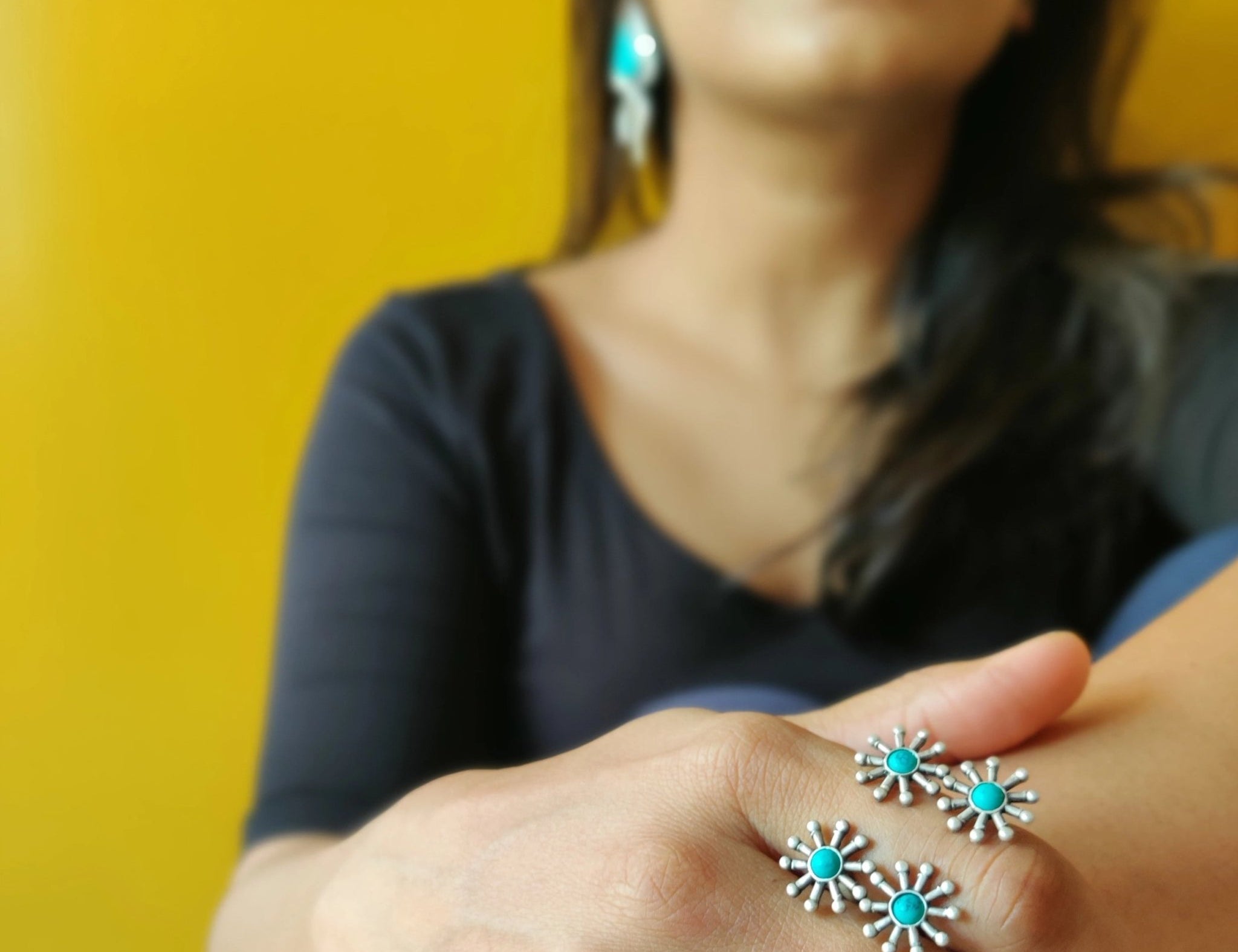 Turquoise Cluster Ring - Quirksmith