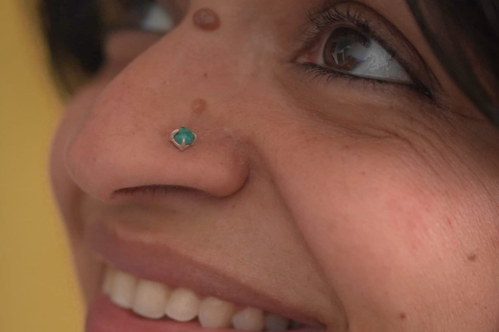 Turquoise Dot Nosepin Stud - Wire - Quirksmith