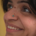 Turquoise Dot Nosepin Stud - Wire - Quirksmith