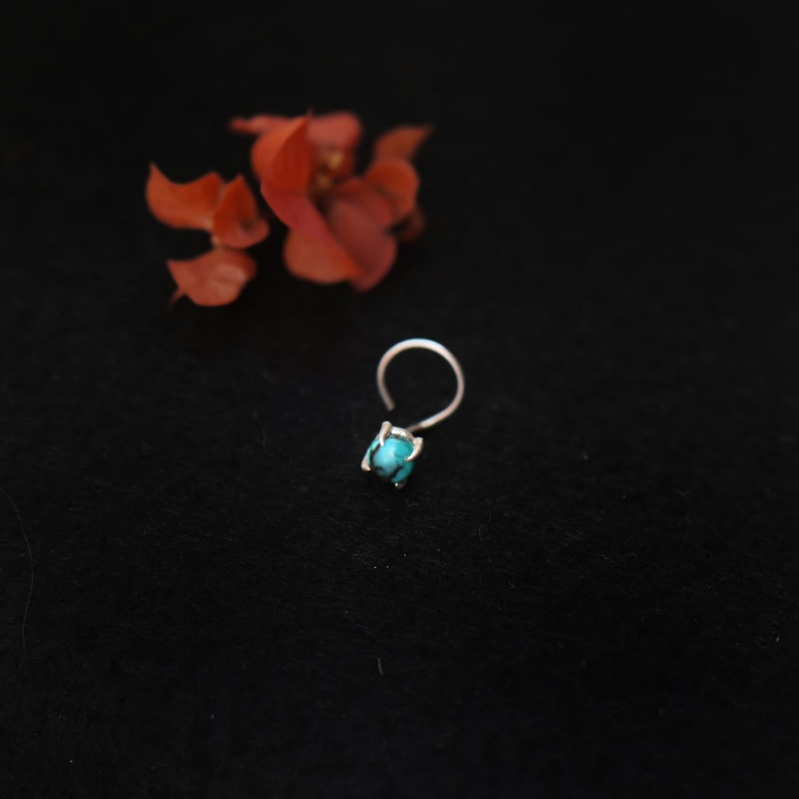 Turquoise Dot Nosepin Stud - Wire - Quirksmith