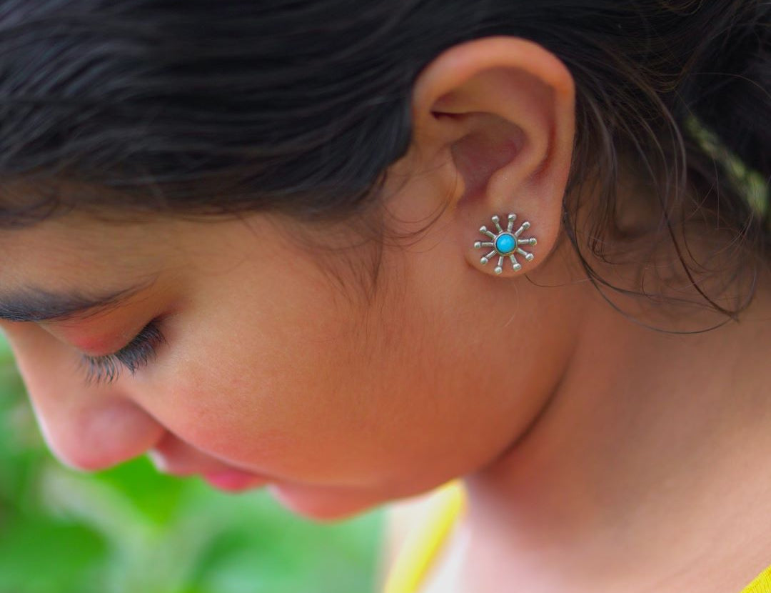 Turquoise Studs (kids) - Quirksmith