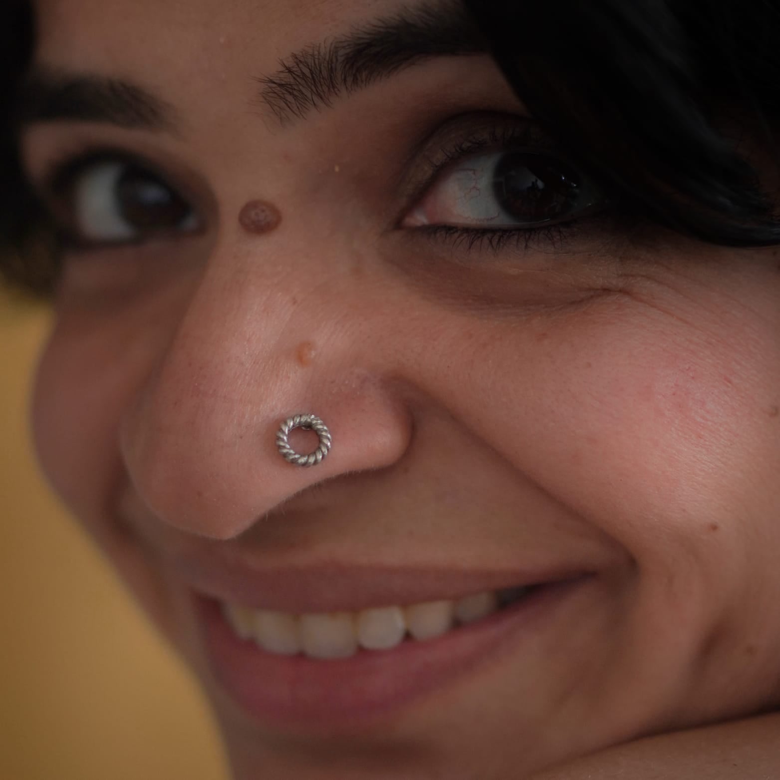 Twisted circle Nosepin Stud - Wire - Quirksmith