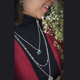 Zohra Zabi Jewelry Set - Mehrunissa Layered Necklace + Zohra Drop Earrings - Quirksmith