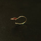 Buy  Silver and red enamel Clip on Lip Ring Online