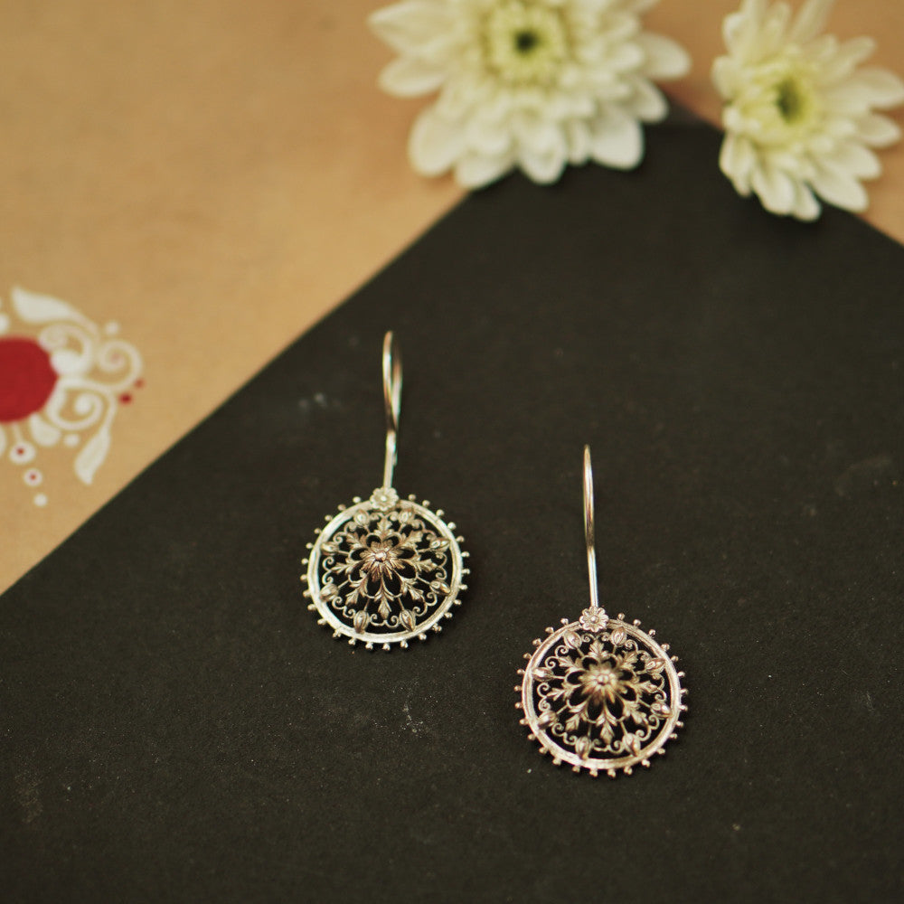 Silver Earrings with intricate Designs Online - Quirksmith