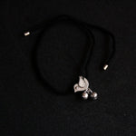 Black thread silver anklet for babies - Quirksmith