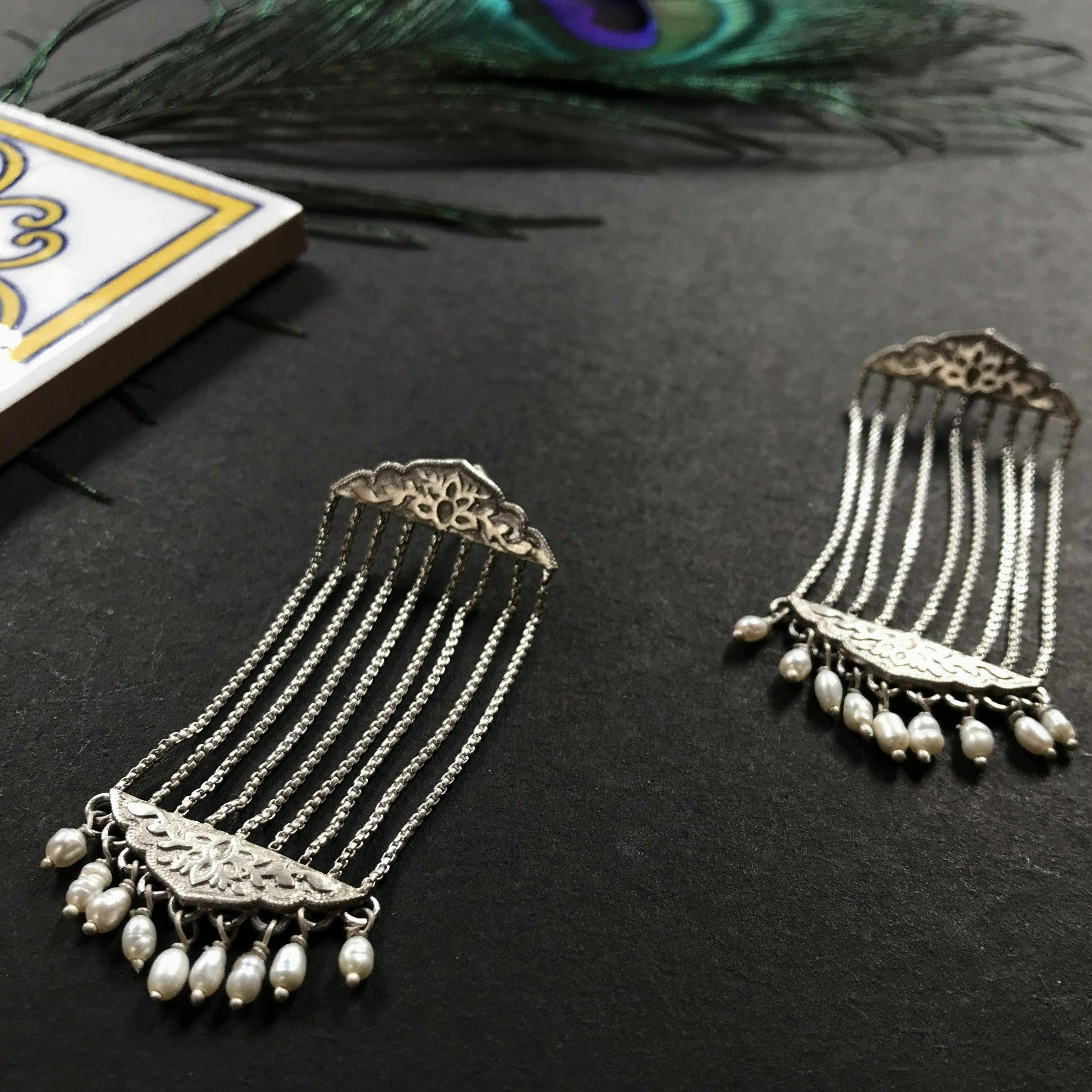Shine with Quirksmith's Purdah Earrings, showcased on Shark Tank India. Handcrafted in 92.5 Silver.