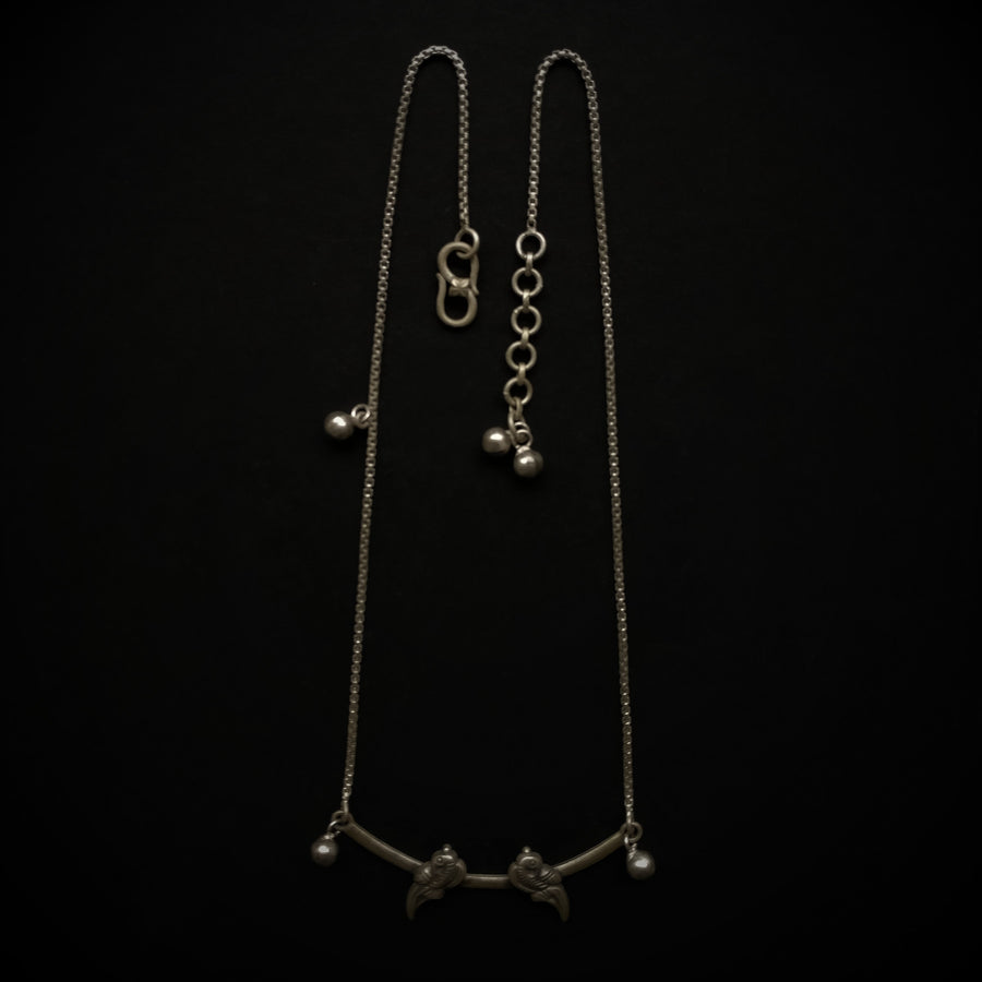Buy twin bird pendant with chain in sterling silver