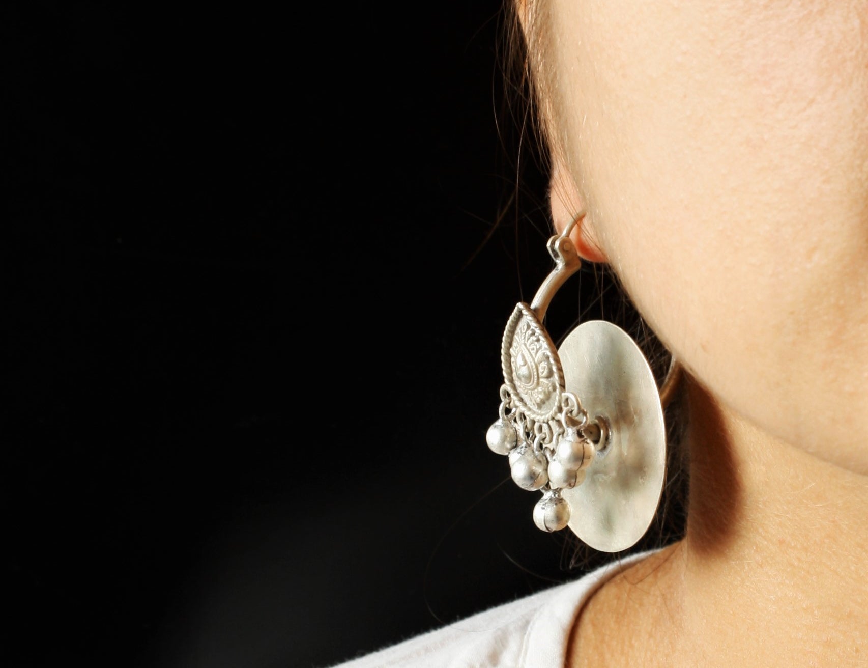 Buy Trendy Silver Earrings Online in India - Gramophone Earrings - Quirksmith
