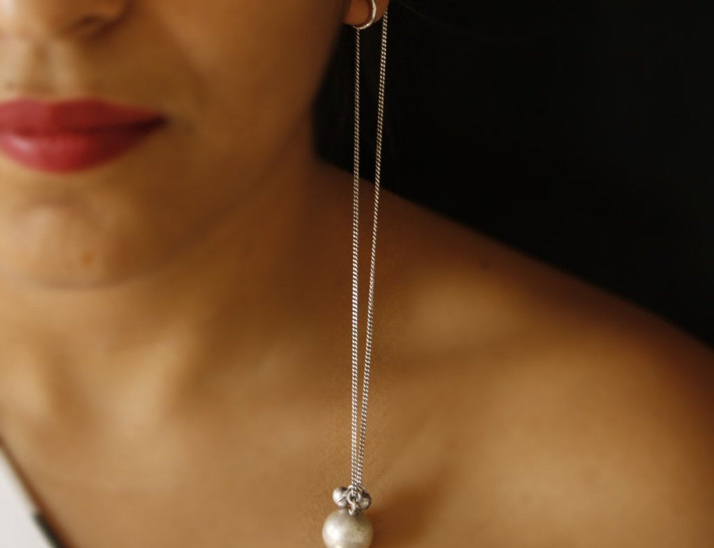 Buy Silver earrings online in India Long Earclip 