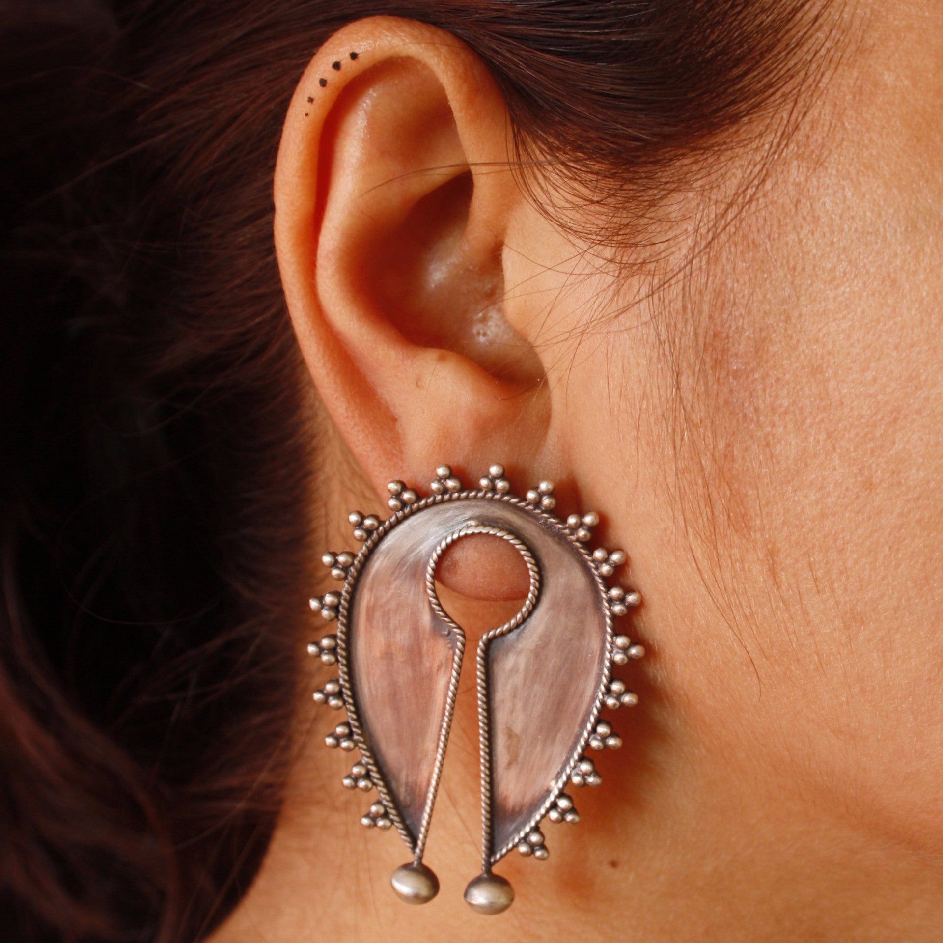 Buy online Silver Tribal Earrings  by Quirksmith