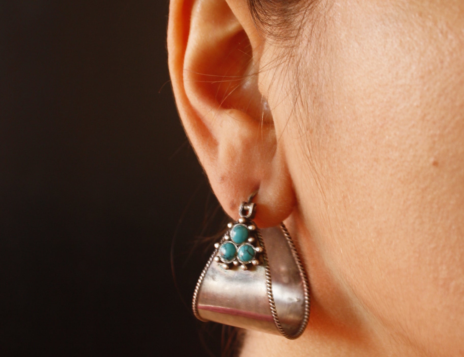Buy online Silver earrings - Turquoise Wraps by Quirksmith