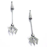 Buy Handcrafted Silver Earrings Online - Trishul Earrings - Quirksmith