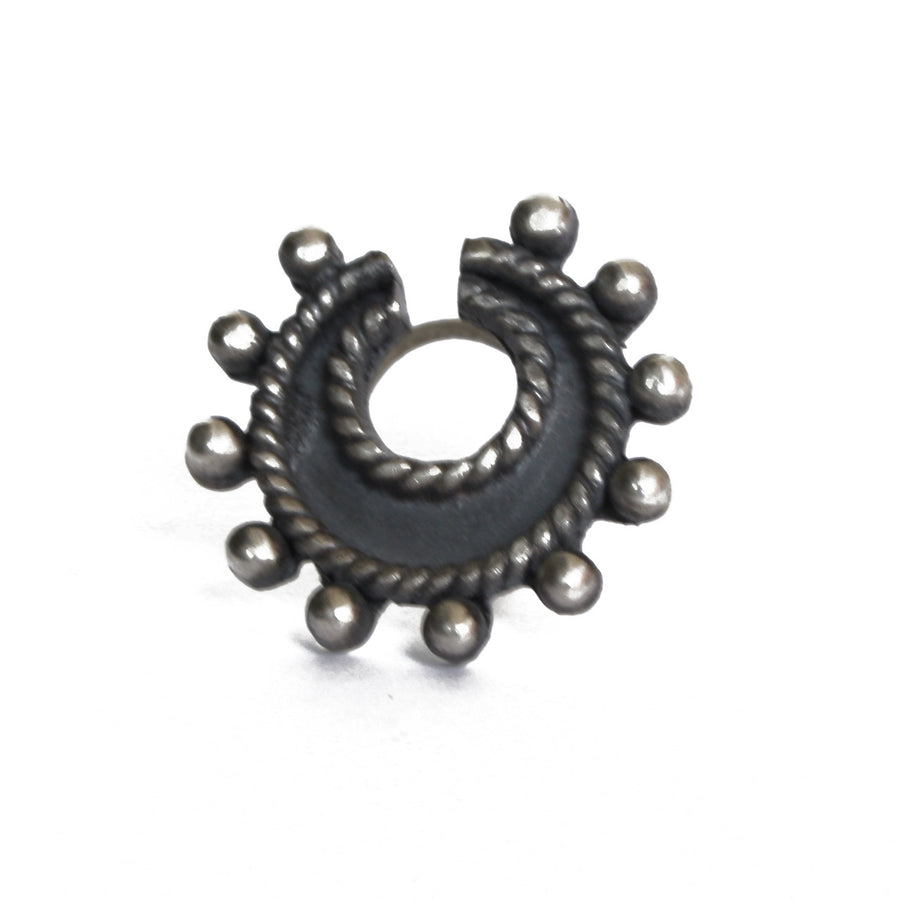 Buy oxidized silver nosepin designs online - Horse Shoe Nosepin - Quirksmith