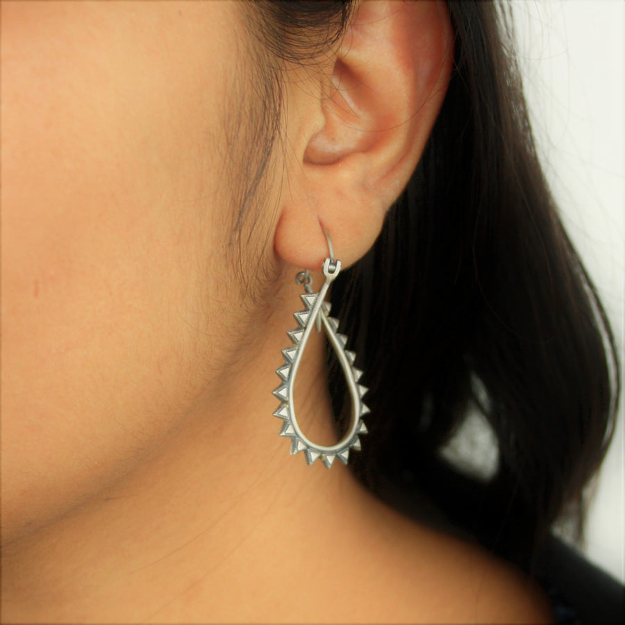 Buy Stylish Silver Hoop Earrings Online - Grunge Twisted Hoops - Quirksmith