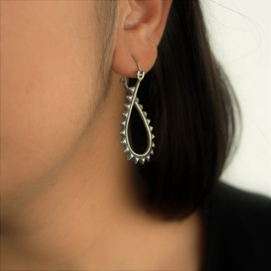 Silver Hoop Earrings Online India - Grunge Twisted Hoops - Quirksmith