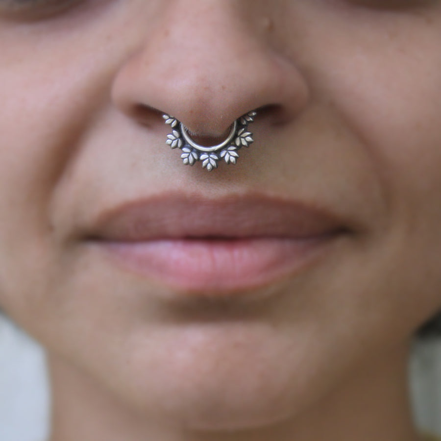 Buy silver Septum ring Online in India - Septum ring clipon  and for piercing - Quirksmith