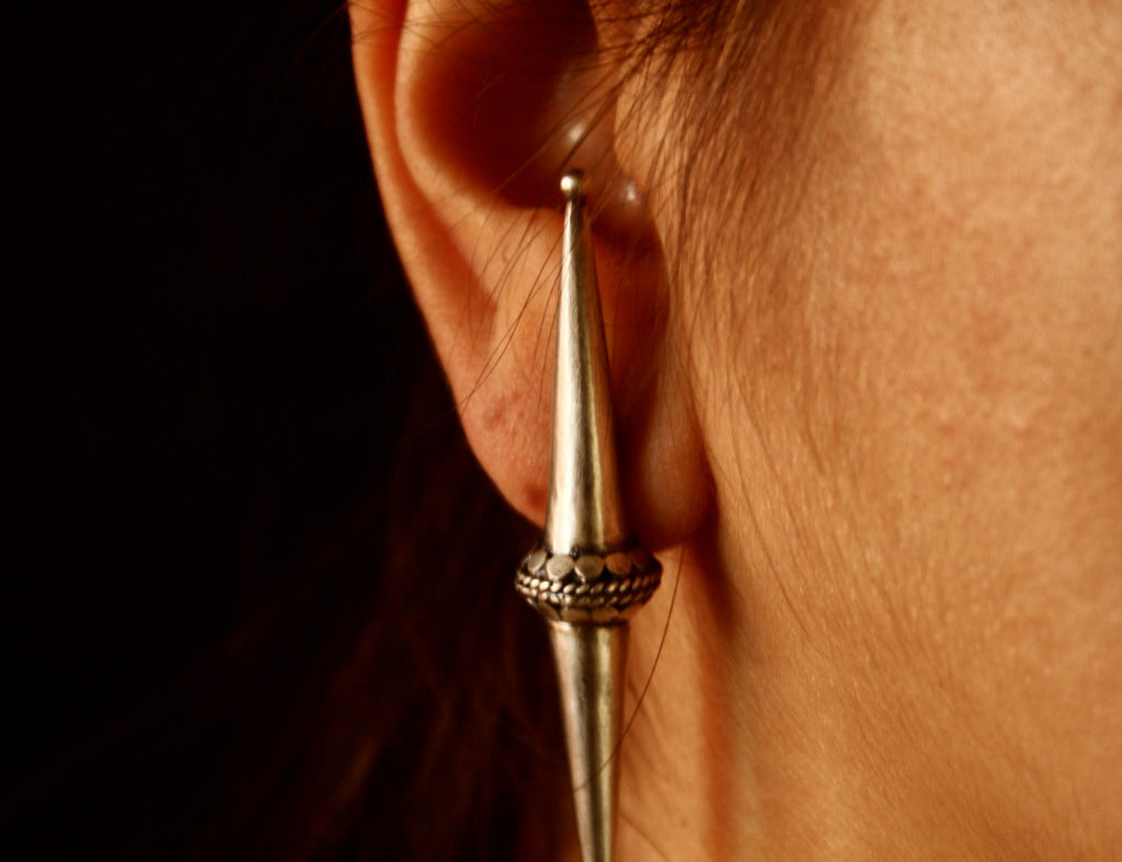 Buy Quirky Silver Studs Online in India - Tall Warrior Studs by Quirksmith