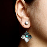 Buy silver Designer Earrings for Women Floral Drop Earrings - Quirksmith