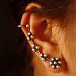 Buy Silver Ear Cuffs & Earrings Online - Flower Earcuffs - Quirksmith