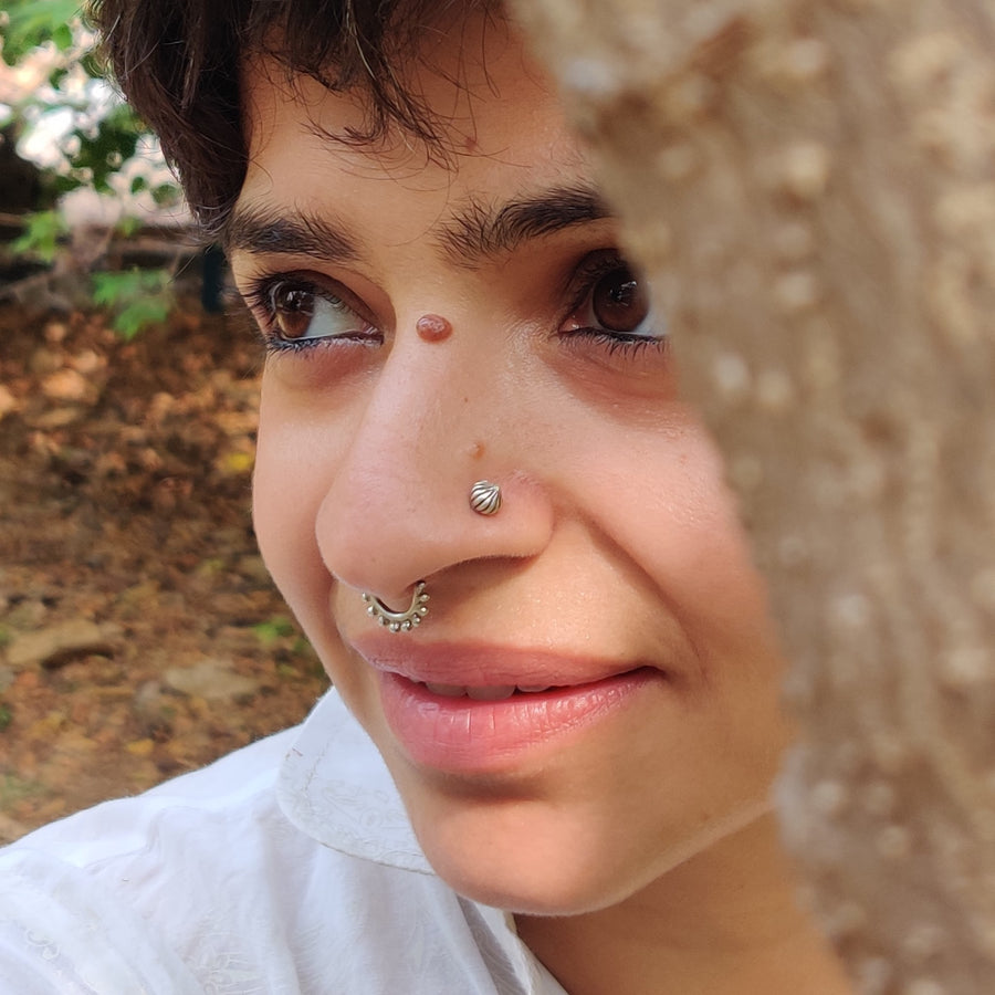 Buy online Silver Rawa Nosering/Septum ring by Quirksmith