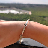 Statement bangles design silver -Quirksmith Tiny Flower Bangle 