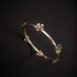 Designer Silver Bangle - Buttercup Flower Bangle by Quirksmith