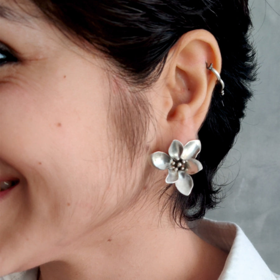 Buy Charming Silver Earrings online - Phool Earrings by Quirksmith