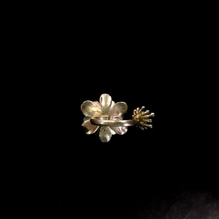 Buy Silver Rings Online - Spring Floral Ring with Pearl - Quirksmith