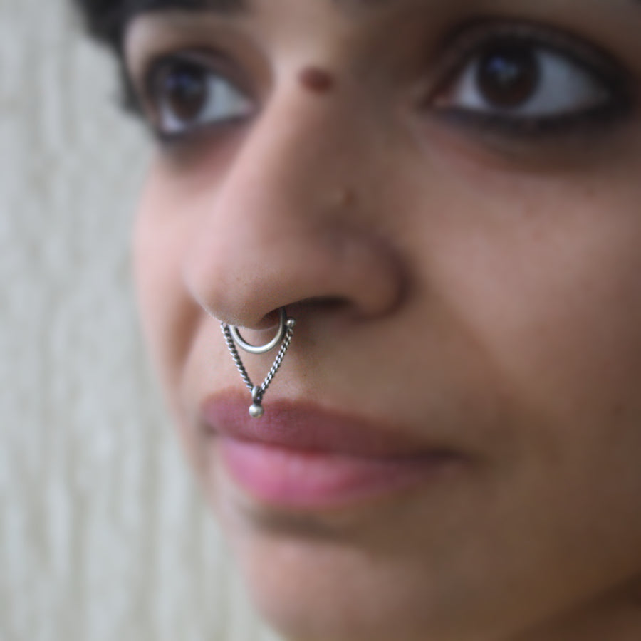 Shop for Quirky silver septum ring Online in India - Jhoola Septum Ring - Quirksmith
